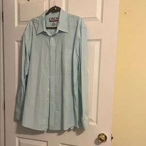 Cinch Men's turquoise Striped Button Down Shirt